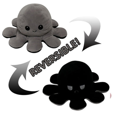 Peluche réversible poulpe - gris/noir