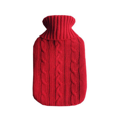 Housse Tricotée Isolante pour Bouillotte d'eau Chaude (bouillote non incluse) - rouge