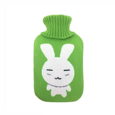Housse Tricotée Isolante pour Bouillotte d'eau Chaude (bouillote non incluse) - vert lapin