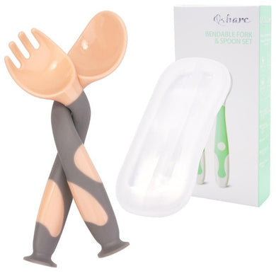 Lot de couverts en silicone - gris saumon