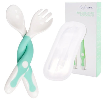 Lot de couverts en silicone - vert blanc