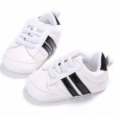 Sneaker Mixte Enfant - blanc bandes noires