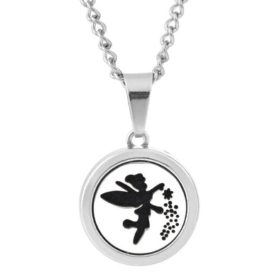 Collier pendentif diffuseur d'huiles essentielles (longueur chaine: 55cm + 2.5cm) - fée clochette