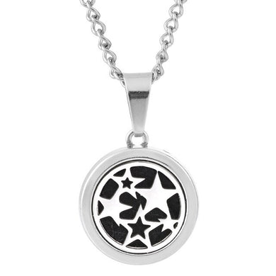 Collier pendentif diffuseur d'huiles essentielles (longueur chaine: 55cm + 2.5cm) - étoiles