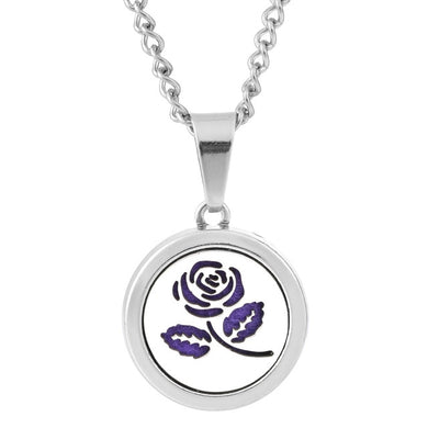 Collier pendentif diffuseur d'huiles essentielles (longueur chaine: 55cm + 2.5cm) - rose
