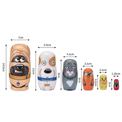 Poupée russe en bois - chien