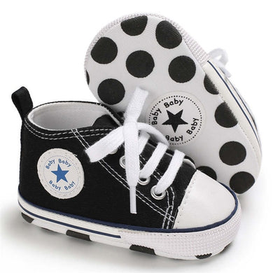Chaussures style Converse pour nouveau-né - noir