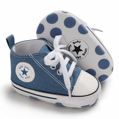 Chaussures style Converse pour nouveau-né - bleu pétrôle