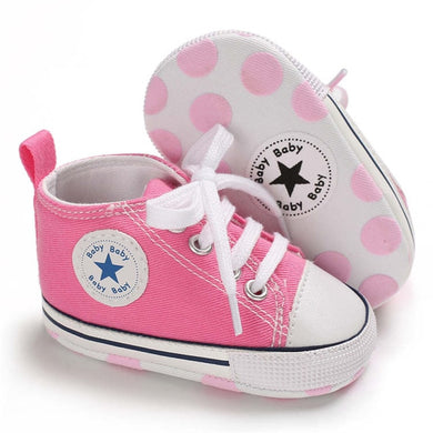 Chaussures style Converse pour nouveau-né - rose