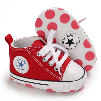 Chaussures style Converse pour nouveau-né - rouge