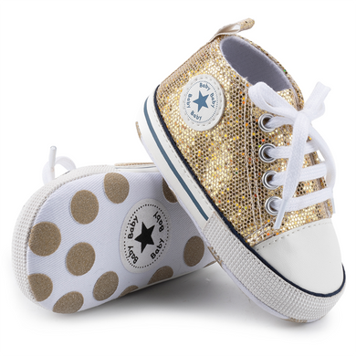 Chaussures style Converse pour nouveau-né - or