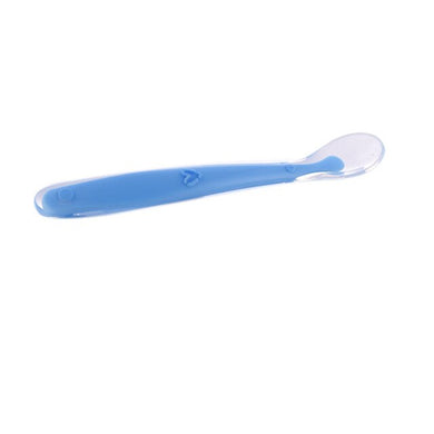 Cuillère en Silicone pour bébé - bleu