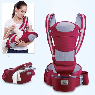 Porte-bébé ergonomique 3en1 0-48 mois - rouge bordeaux
