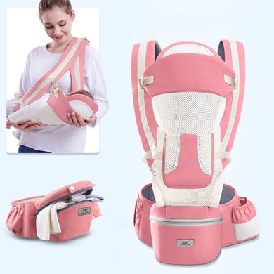 Porte-bébé 0-48 mois, 15 utilisations différentes - porte-bébé rose