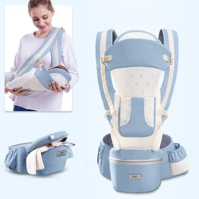 Porte-bébé 0-48 mois, 15 utilisations différentes - porte-bébé bleu