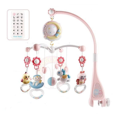 Mobile  Musical pour lit de bébé avec lumières - rose
