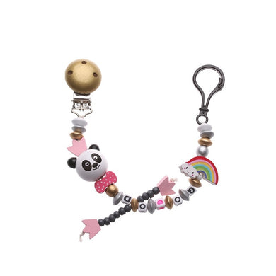 Attache tétine - panda/or