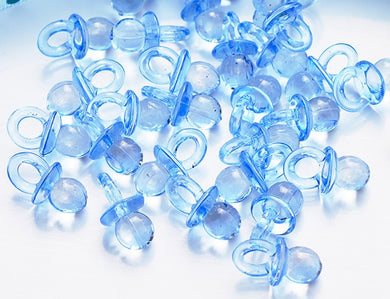 Mini Sucettes de Décoration - bleu plastique