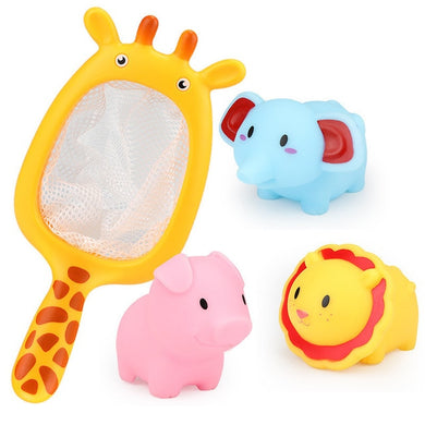 Jouets de Bain pour bébé - 1 girafe et 3 animaux